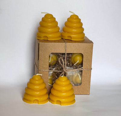 Beeswax Bee Hive Candle (Set of 4) | Beehive Votive Candles | Hand Poured Candle | Decorative Candles | Aesthetic Candle | Fun Candles