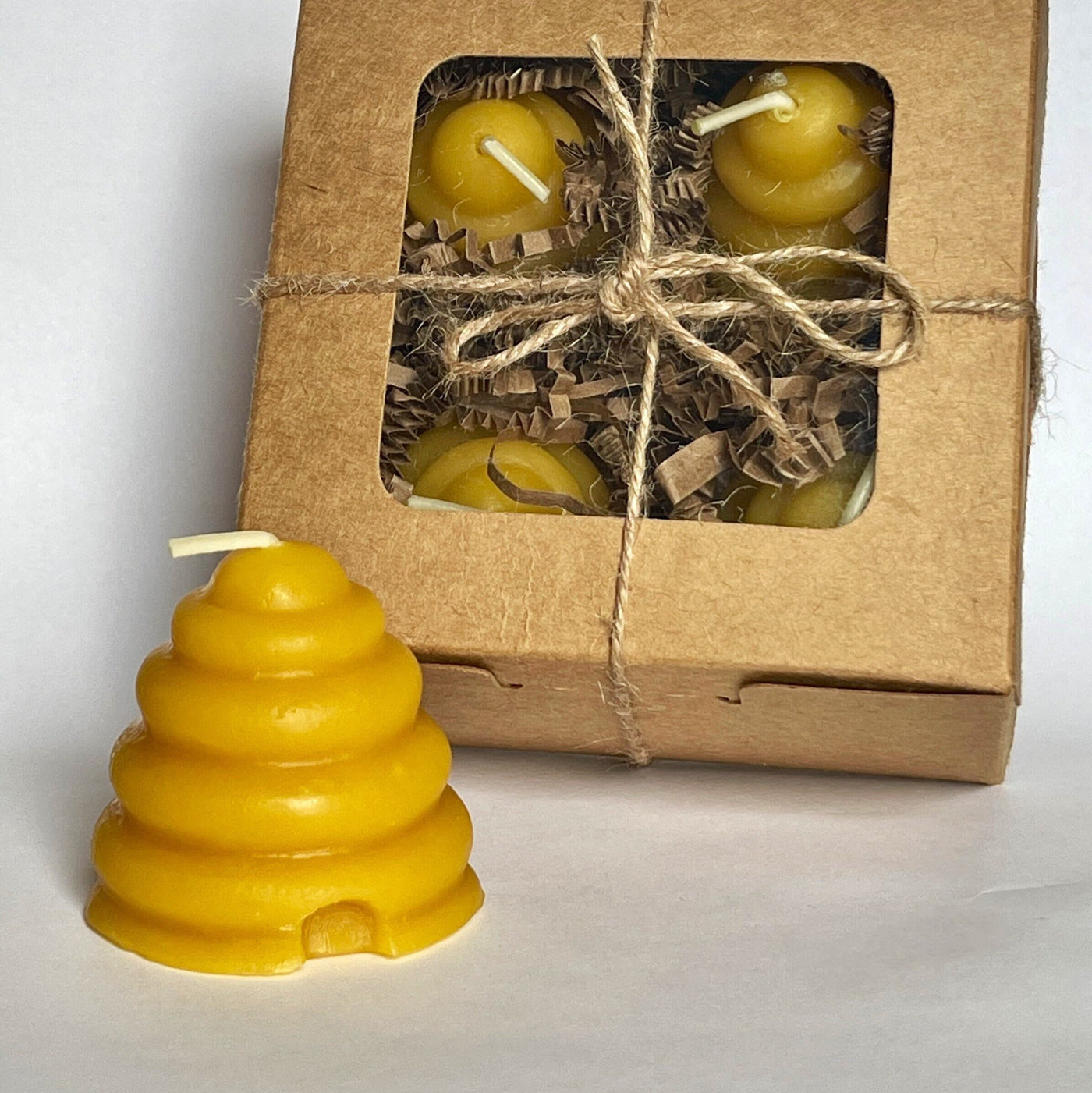 Beeswax Bee Hive Candle (Set of 4) | Beehive Votive Candles | Hand Poured Candle | Decorative Candles | Aesthetic Candle | Fun Candles
