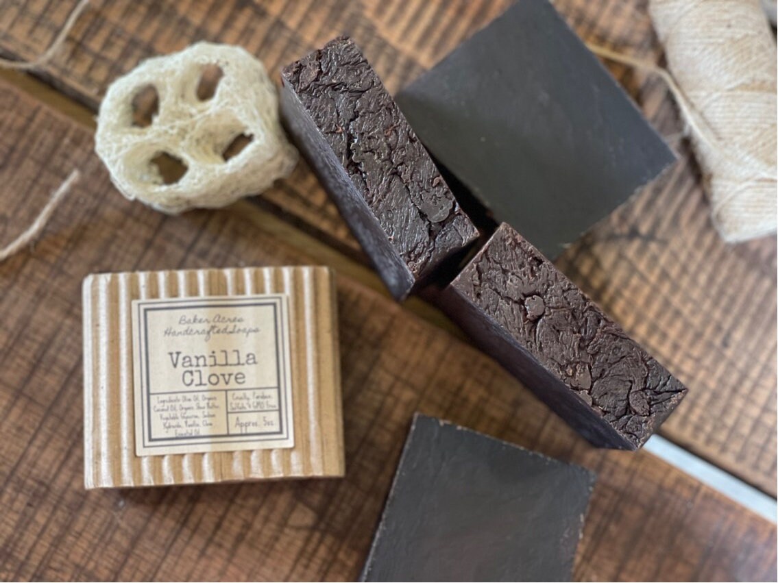 VANILLA CLOVE Soap Bar | Handcrafted Vegan Artisan Soap Bar for Natural Shower Cleanser | Organic Coconut & Olive Oil Soap Self-Care Gift